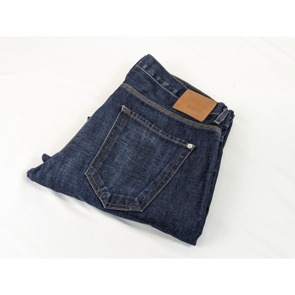 Baldwin Jeans Mens 38x29 Dark Japan Selvedge Reed Straight Button Fly Stretch